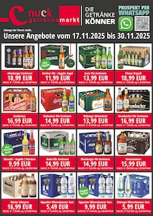 Bier im Nuck Getränke Prospekt "DIE GETRÄNKEKÖNNER" mit 3 Seiten (Freital)