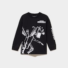 T-shirt manches longues coton Minecraft noir garçon en promo chez La Halle T-shirt manches longues coton Minecraft noir garçon dans le catalogue La Halle