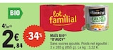 E.Leclerc Limas - Promo Maïs Bio Promo Maïs Bio à 2,84 € dans le catalogue E.Leclerc à Limas
