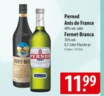 Pernod Anis de France oder Fernet-Branca bei famila Nordost im Husum Prospekt für 11,99 €