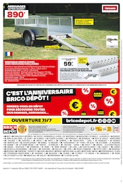 Prix et réduction Remorque Voiture dans le prospectus Brico Dépôt en cours Offre Remorque Voiture dans le catalogue Brico Dépôt du moment à la page 20