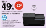 Imprimante Deskjet 4330 - HP - E.Leclerc Imprimante Deskjet 4330 - HP à 49,90 € dans le catalogue E.Leclerc