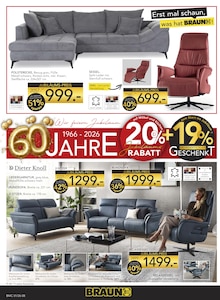 Fernsehsessel im BRAUN Möbel-Center Prospekt "Wir feiern Jubiläum!" mit 20 Seiten (Reutlingen)
