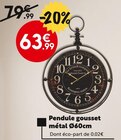 Pendule gousset métal Ø60cm en promo chez Maxi Bazar Levallois-Perret à 63,99 €