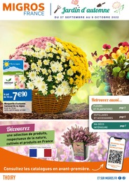 Catalogue Migros France à Ambilly, avec 8 pages Prospectus Migros France à Ambilly, "Jardin d'automne", 8 pages, 27/09/2022 - 09/10/2022