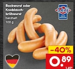 Netto Marken-Discount Allstedt - Bockwurst oder Knoblauchbrühwurst Angebot im Prospekt Bockwurst oder Knoblauchbrühwurst bei Netto Marken-Discount im Allstedt Prospekt für 0,89 €
