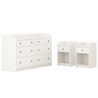 Schlafzimmermöbel 3er-Set weiß Angebote von HAUGA bei IKEA Herne für 228,98 €