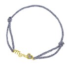 Bracelet cordon gris en or jaune et laque pailletée maman coeur en promo chez Le Manège à Bijoux Bracelet cordon gris en or jaune et laque pailletée maman coeur dans le catalogue Le Manège à Bijoux