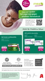 mea - meine apotheke Apotheken Prospekt der aktuellen Woche mit 4 Seiten, gültig von 01.02.2026 bis 28.02.2026, in Burladingen und Umgebung Aktueller mea - meine apotheke Apotheken Prospekt in Burladingen und Umgebung, "Unsere Februar-Angebote" mit 4 Seiten, 01.02.2026 - 28.02.2026