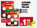 Lithium-Knopfzellen CR2025 Angebote von Power Cell bei E center Schwäbisch Gmünd für 1,59 €