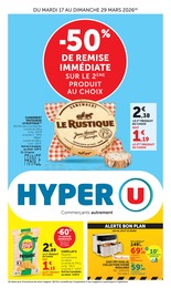 Prospectus Hyper U à Saint-Valérien, "-50% DE REMISE IMMÉDIATE SUR LE 2ÈME PRODUIT AU CHOIX", 28 pages, 17/03/2026 - 29/03/2026