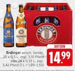 Bier Angebote von Erdinger bei Trinkgut Pfinztal für 14,99 €