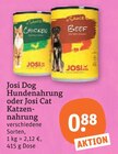 Dog Hundenahrung oder Josi Cat Katzennahrung Angebote von Josi bei tegut Aalen für 0,88 €
