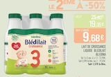 Lait de croissance liquide - BLEDINA en promo à 19,35 € chez Supermarchés Match Lait de croissance liquide - BLEDINA dans le catalogue Supermarchés Match