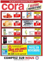 Catalogue Cora à Paris, avec 1 pages Prospectus Cora à Paris, "Solutions pouvoir d'achat", 1 pages, 13/08/2020 - 16/08/2020