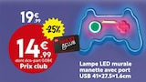 Lampe LED murale manette avec port USB à 14,99 € dans le catalogue Maxi Bazar