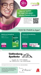 Apotheken Prospekt von mea - meine apotheke in Willstätt Aktueller mea - meine apotheke Apotheken Prospekt für Willstätt: Unsere August-Angebote mit 4} Seiten, 01.08.2025 - 31.08.2025
