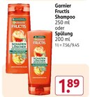 Fructis im Rossmann Prospekt Shampoo von Garnier Fructis im aktuellen Rossmann Prospekt für 1,89 €