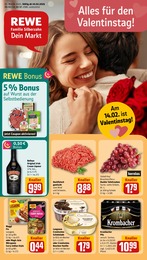 REWE Prospekt: "Dein Markt", 32 Seiten, 10.02.2025 - 15.02.2025