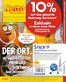 Netto Marken-Discount Prospekt "10% auf das gesamte Mehrweg-Sortiment" mit  Seiten (Bad Reichenhall)