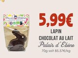 Lapin chocolat au lait - PALAIS D'EBENE à 5,99 € dans le catalogue Naturalia