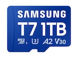 T7, Micro-SD microSD Speicherkarte, 1 TB im MediaMarkt Saturn Prospekt T7, Micro-SD microSD Speicherkarte, 1 TB von SAMSUNG im aktuellen MediaMarkt Saturn Prospekt für 194,99 €