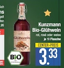 Bio Wein im EDEKA Prospekt Bio-Glühwein rot von Kunzmann im aktuellen EDEKA Prospekt für 3,33 €