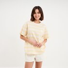 T-shirt droit à manches courtes coton jaune citron femme dans le catalogue La Halle