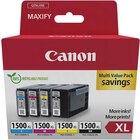 Canon PGI-1500XL - Pack de 4 - noir, cyan, magenta, jaune - cartouche d'encre originale - Canon en promo chez Bureau Vallée Chelles à 71,49 €