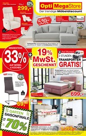 Boxspringbett im Opti-Megastore Prospekt in Würzburg Aktueller Opti-Megastore Prospekt mit Boxspringbett, "MegaDeals steuerfrei", Seite 1