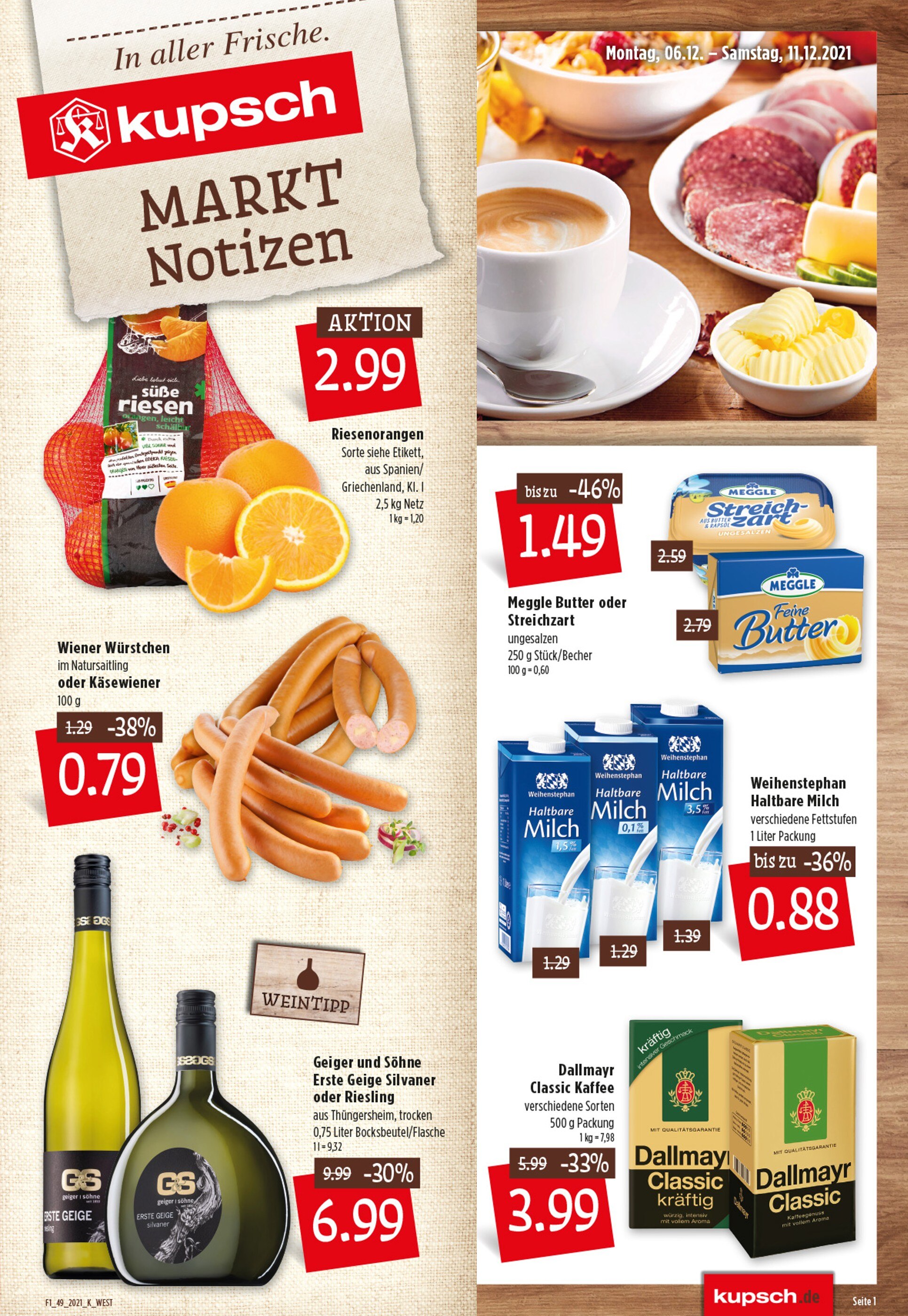 Kupsch Prospekt für Sommerhausen mit 8 Seiten Kupsch Prospekt für Sommerhausen: "Top Angebote!", 8 Seiten, 06.12.2021 - 11.12.2021