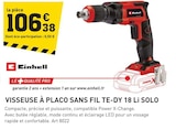 Promo Visseuse à placo sans fil TE-DY 18 Li Solo à 106,38 € dans le catalogue Tout Faire à Bessoncourt