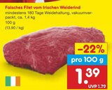 Falsches Filet vom Irischen Weiderind Angebote bei Netto Marken-Discount Cuxhaven für 1,39 €