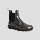 Promo Bottines de pluie chelsea à paillettes gris argent femme à 13,99 € dans le catalogue La Halle à Ollioules