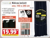 Rideau isolant - TODAY - Norma à Épinal Rideau isolant - TODAY en promo chez Norma Épinal à 19,99 €