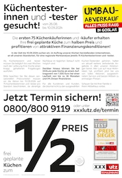 XXXLutz Möbelhäuser Prospekt für Dassel: "Küchentesterinnen und -tester gesucht!", 4 Seiten, 26.08.2024 - 22.09.2024