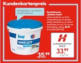Spachtelmasse „Uniflott Finish“ von Knauf für 33,99 € bei Hellweg im Angebot Spachtelmasse „Uniflott Finish“ von Knauf im aktuellen Hellweg Prospekt