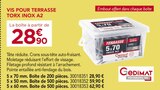 Gedimat Saint-Pair-sur-Mer - Promo Vis pour terrasse Torx Inox A2 Promo Vis pour terrasse Torx Inox A2 à 28,90 € dans le catalogue Gedimat à Saint-Pair-sur-Mer