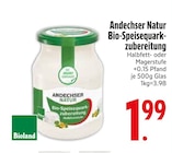 Bio-Speisequarkzubereitung im EDEKA Prospekt Bio-Speisequarkzubereitung von Andechser Natur im aktuellen EDEKA Prospekt für 1,99 €
