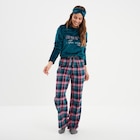 Ensemble pyjama velours 3 pièces bleu canard femme - LH en promo chez La Halle La Rochelle à 22,99 €