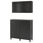 Aufbewkomb.+Türen/Schubladen schwarzbraun/Lappviken/Stubbarp Klarglas sbr 120x42x213 cm Angebote von BESTÅ bei IKEA Lingen für 529,50 €