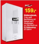 Kleiderschrank im Angebot bei Opti-Megastore in Schorndorf Kleiderschrank Angebote bei Opti-Megastore Schorndorf für 159,00 €