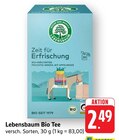 Bio Tee Angebote von Lebensbaum bei E center Stuttgart für 2,49 €