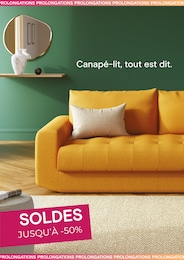Prospectus Meubles & Décoration La Maison Convertible en cours, Canapé-lit, tout est dit, 1 page, 24/06/2026 - 28/07/2026 Catalogue Meubles & Décoration La Maison Convertible en cours à Marquette-lez-Lille et alentours, Canapé-lit, tout est dit, 1 page, 24/06/2026 - 28/07/2026