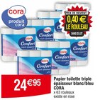 Promo Papier toilette triple épaisseur blanc/bleu à 24,95 € dans le catalogue Cora à Eaubonne