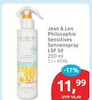 Philosophie Sensitives Sonnenspray LSF 50 im Angebot bei budni in Norderstedt Philosophie Sensitives Sonnenspray LSF 50 Angebote von Jean & Len bei budni Norderstedt für 11,99 €