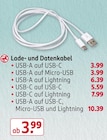 Lade- und Datenkabel USB-A auf USB-C Angebote bei Rossmann Wetzlar für 3,99 €