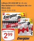 Lithium CR-2032 BP 4 + 2 im Angebot bei GLOBUS in Siegen Lithium CR-2032 BP 4 + 2 Angebote von Energizer bei GLOBUS Siegen für 2,99 €