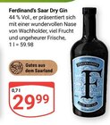 Aktuelles Saar Dry Gin Angebot bei GLOBUS in Trier ab 29,99 €