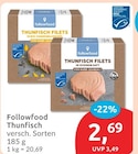 Thunfisch Filets in Bio Sonnenblumenöl Angebote von Followfood bei budni Buchholz für 2,69 €